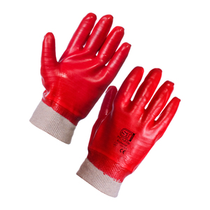 PVC Knitwrist Red Gloves