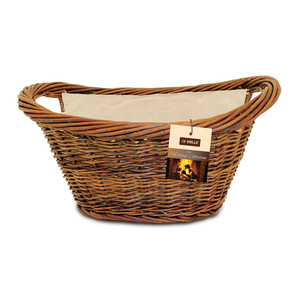 De Vielle Natural Wicker Oval Basket with Jute Liner