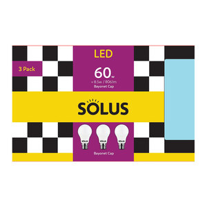 Solus B22 LED 60W Non Dimm 3 Pack