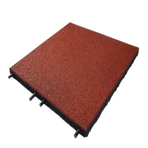 Rubber Tile 30mm Red 500mm x 500mm